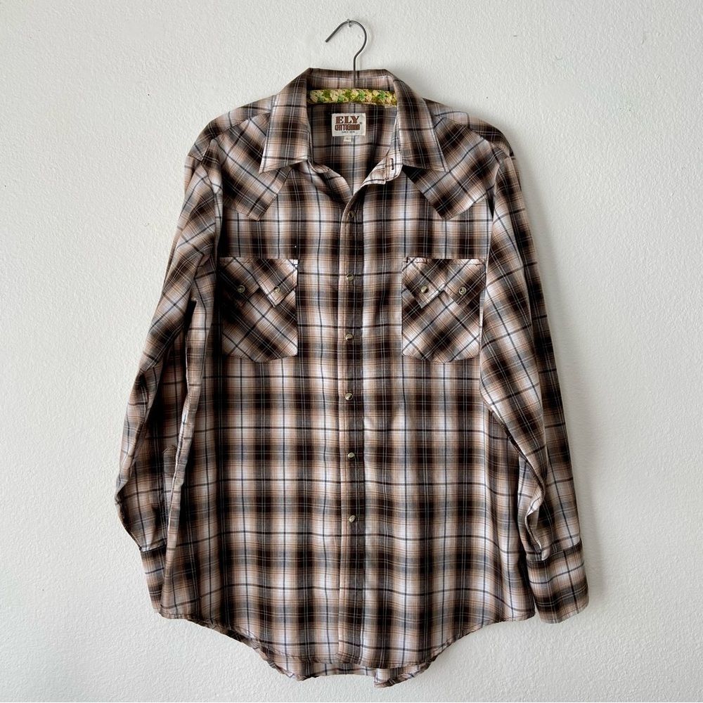 Vintage Pearl Snap Plaid Western Shirt